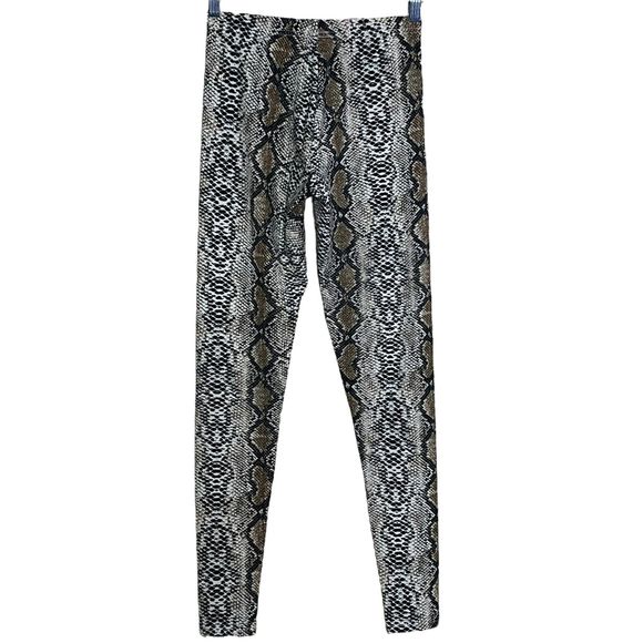We The Free NWOT Women's Snake Print High Rise Leggings Pull On Black Athletic M - Picture 3 of 5
